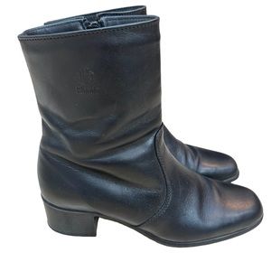 Blondo Black Waterproof Leather Zip Up Block Heel Ankle Boots Shoes Womens 6.5 N
